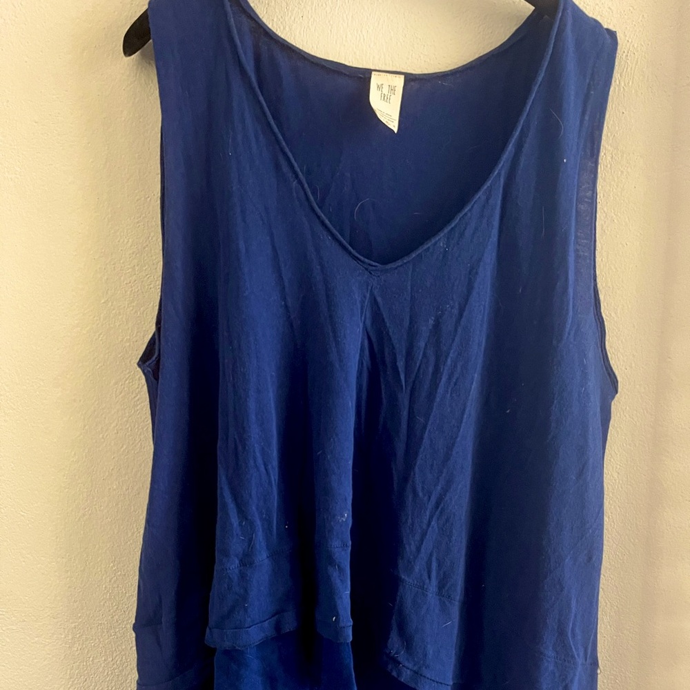 We The Free Distressed V-Neck Tank Top
